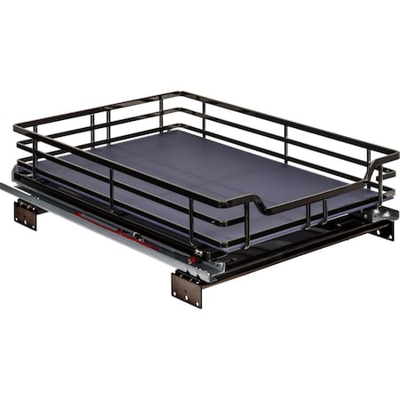 Hardware Resources 15" Black Nickel STORAGE WITH STYLE Metal Soft-close Pullout Basket SWS-WB153BN